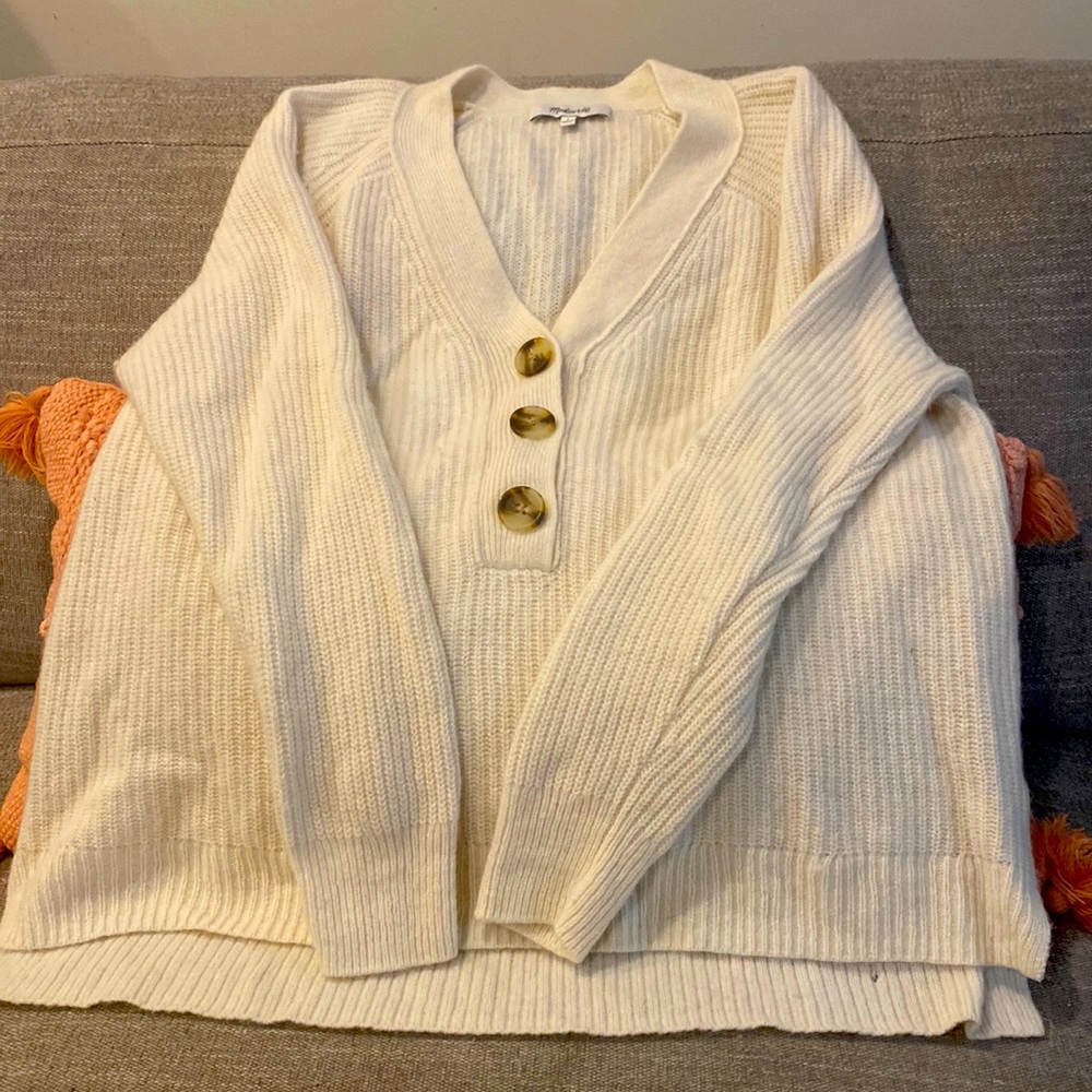 Madewell Cream Merino Wool Sweater - Size Sm